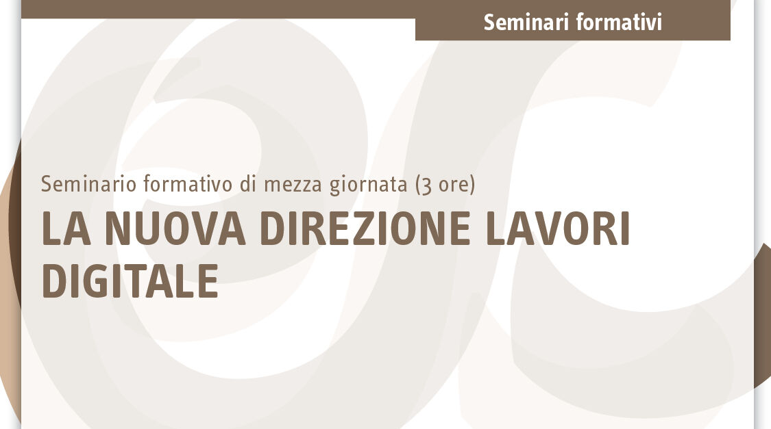 Immagine Seminario La nuova direzione lavori digitale | Euroconference